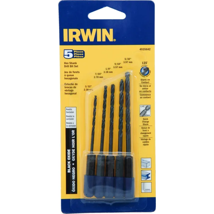 Irwin IRWIN Black Oxide Hex Shank Drill Bit, 1/16-Inch