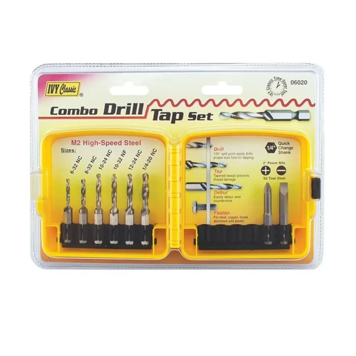 IVY Classic® 6-32 NC 8-32 NC 10-24 NC 10-32 NF 12-24 NC 1/4-20 NC Hex M2 High Speed Steel Combo Drill/Tap Bit