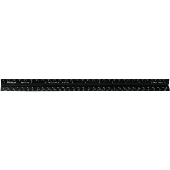 Johnson Level Aluminum Architect's Straight Edge Ruler - 12 in.