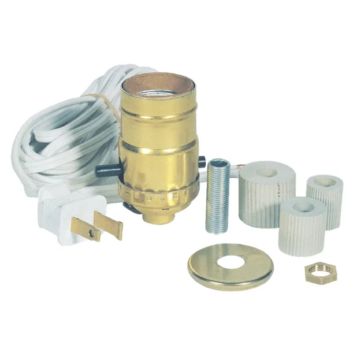 Jandorf Lamp Kit with Bottle Adapter Brass Finish