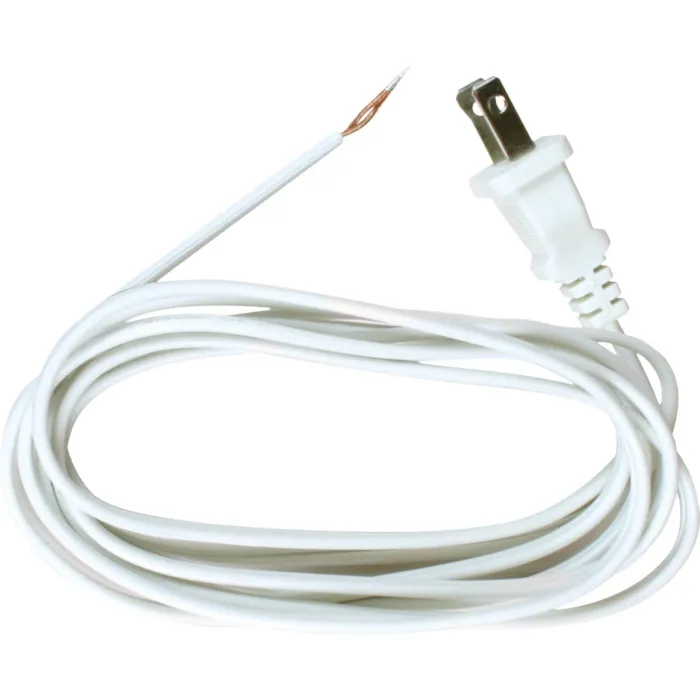 Jandorf 8 Ft. 18-2/SPT-1 White Lamp Cord