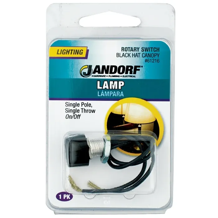 Jandorf 125 V Single Circuit Rotary Switch (Black)