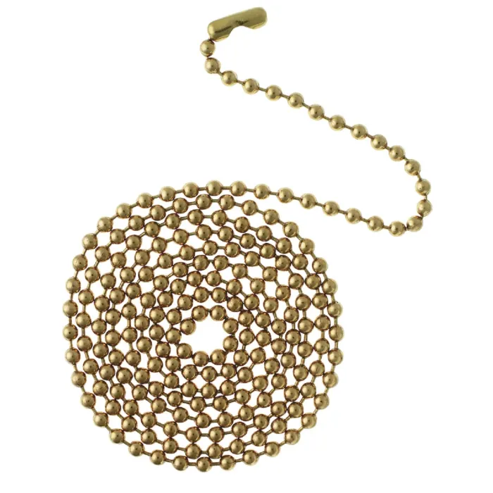 Jandorf Beaded Chain #6 Solid Brass 3' with Connector