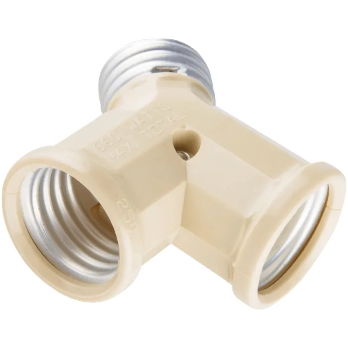 Leviton 15 Amp 660-Watt Twin Light-Socket Adapter, Black