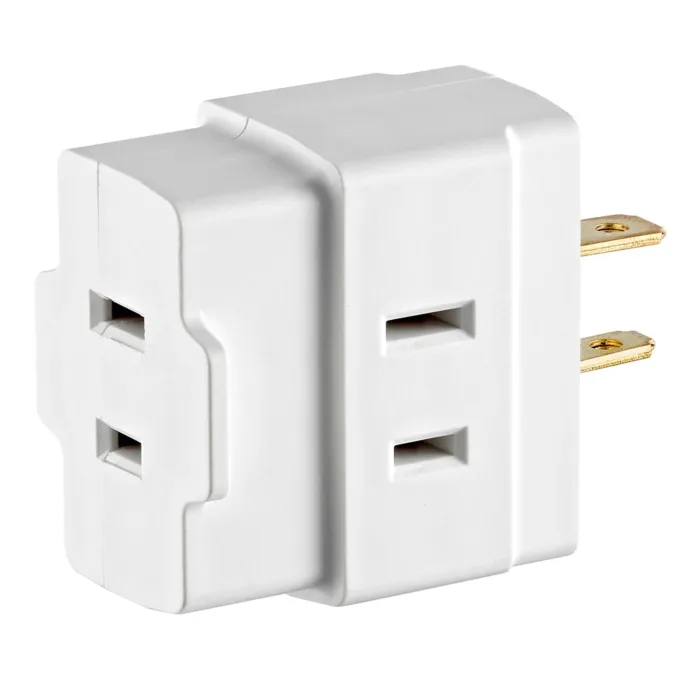 Leviton Indoor 2-Pole, 2-Wire, Non-Gounding Vinyl Cube Tap