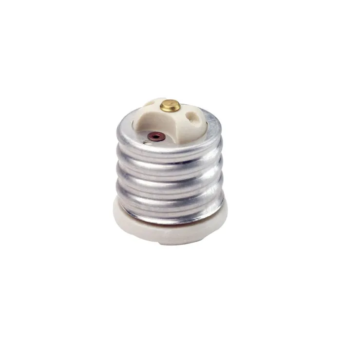 Leviton Mogul-Medium Base, One-Piece, Adapters and Extensions, Incandescent, Glazed Porcelain Lampholder,  , To Be Used in Porcelain Sockets Only - White