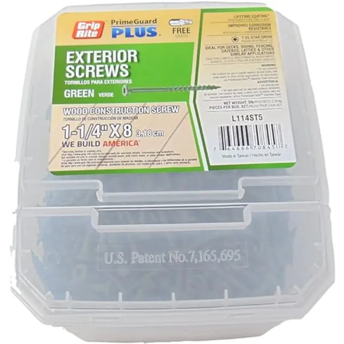Grip-Rite Deck Screw 1-1/4" 5lb PG Green