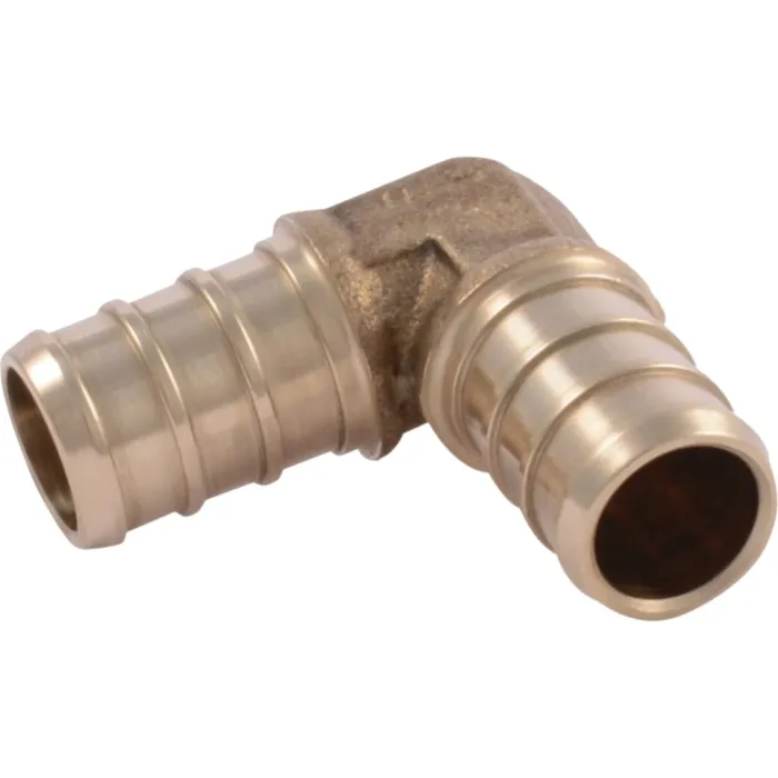 SHARKBITE SharkBite 1/2 In. x 1/2 In. Barb 90 Deg. Brass PEX Elbow (1/4 Bend) (25-Pack)
