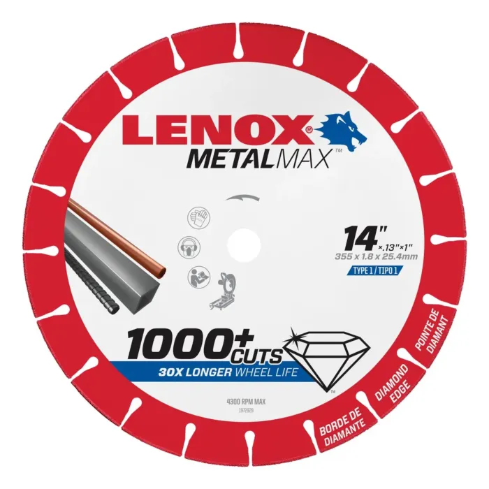 Lenox LENOX Tools Cutting Wheel, Diamond Edge, 14-Inch