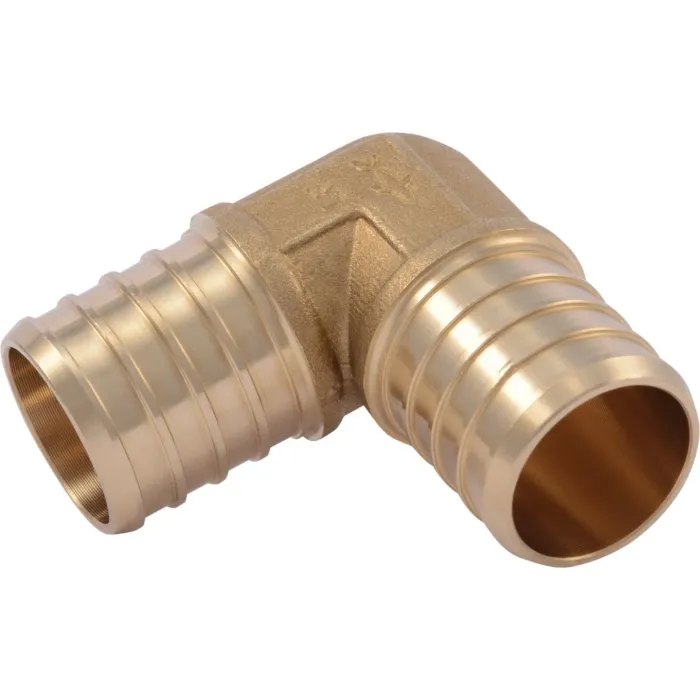 SHARKBITE SharkBite 1 In. x 1 In. Barb 90 Deg. Brass PEX Elbow (1/4 Bend)