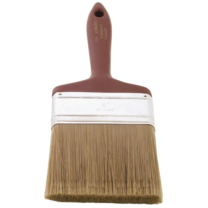 Linzer Paint Brush, 4 in W, 3 in L Bristle, Polyester Bristle, Beaver Tail Handle
