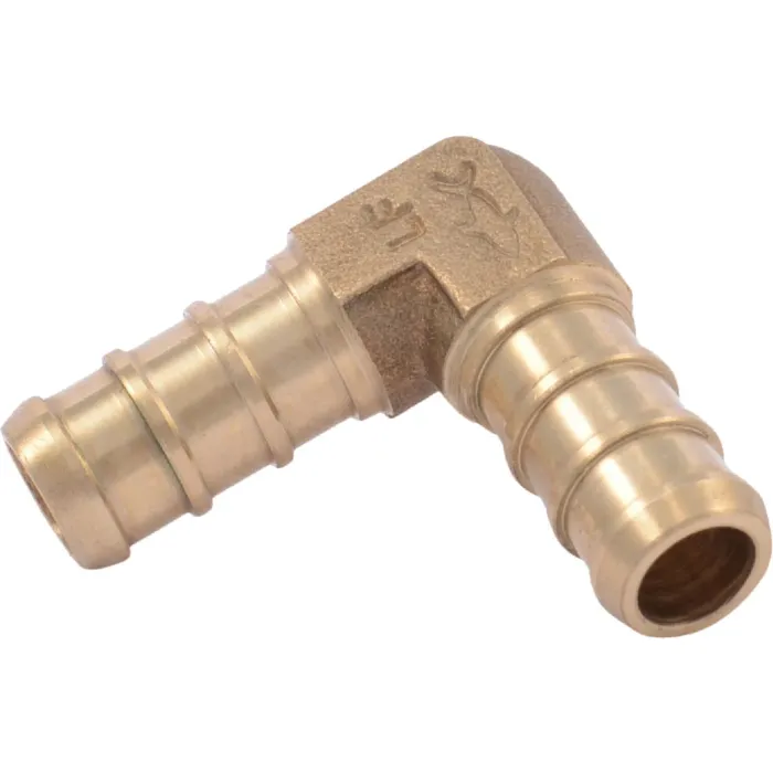 SHARKBITE SharkBite 3/8 In. x 3/8 In. Barb 90 Deg. Brass PEX Elbow (1/4 Bend)