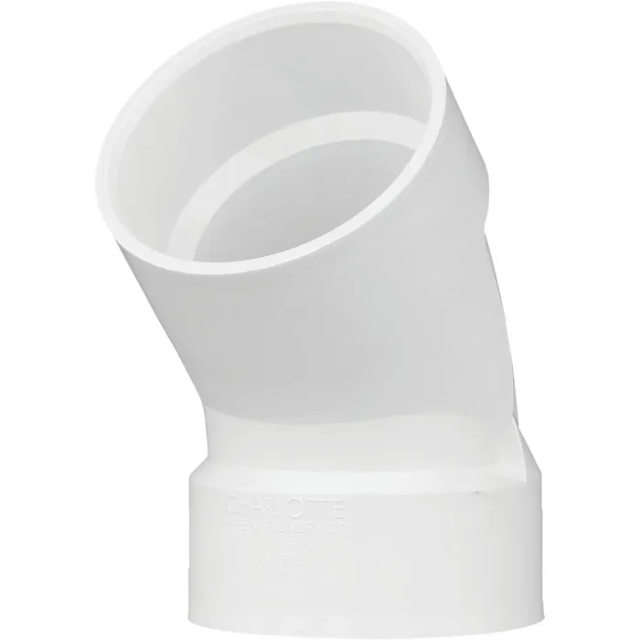 Charlotte Pipe 3 In. Schedule 40 45 Deg. Short Radius DWV PVC Elbow (1/8 Bend)