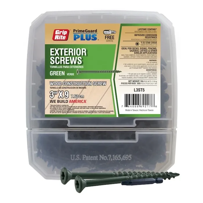 Grip-Rite T25 Star Deck Screw (Green - 5 lb) #9 x 3 in.