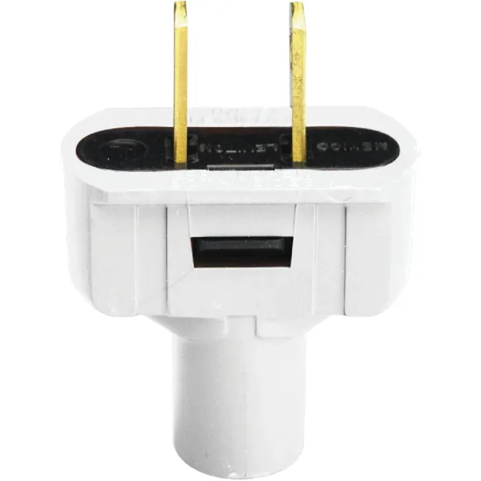 Leviton 15 Amp Non-Polarized Plug, Non-Grounding, White