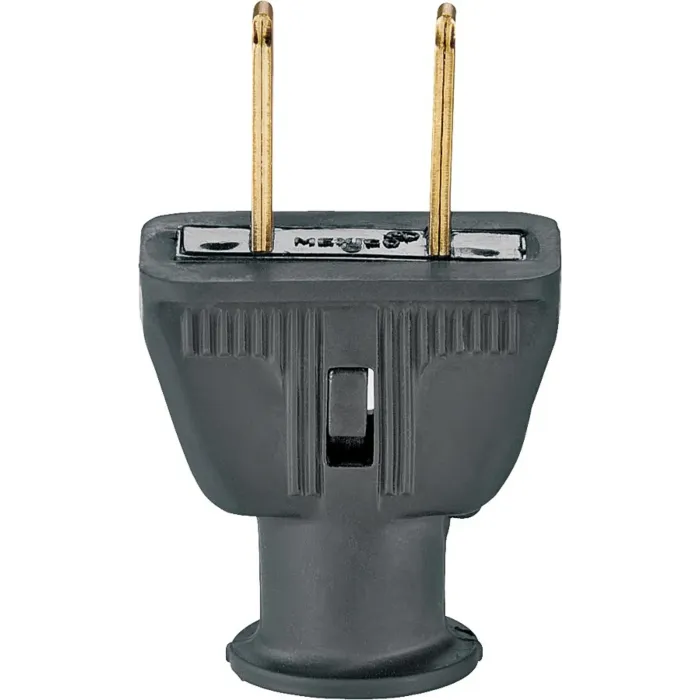 Leviton 15 Amp Non-Polarized Plug, Non-Grounding, Black