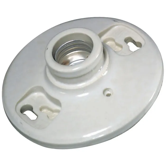 Leviton One-Piece Glazed Porcelain Outlet Box Mount, Aluminum, White