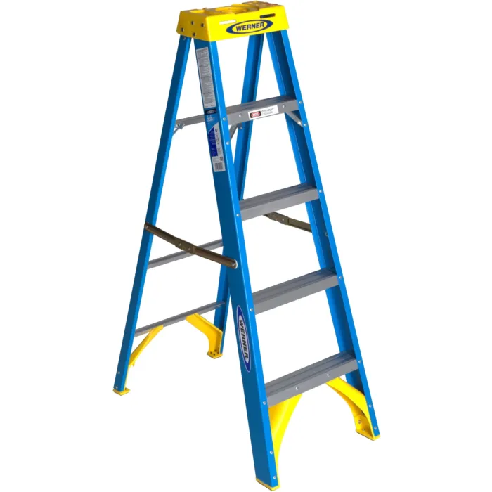 Werner Type I Fiberglass Step Ladder - 5 ft