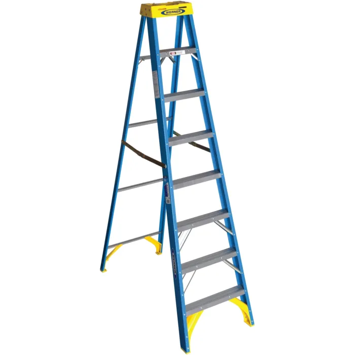 Werner Type I Fiberglass Step Ladder - 8 ft