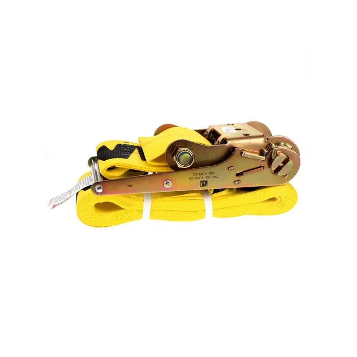 Ancra Cargo Heavy-Duty Ratchet Tie-Down w/ Flat Hooks (Yellow) 4 in. x 30 ft