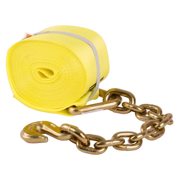 Ancra Cargo Winch Strap w/ Chain End (Yellow) 4 in.  x 30 ft