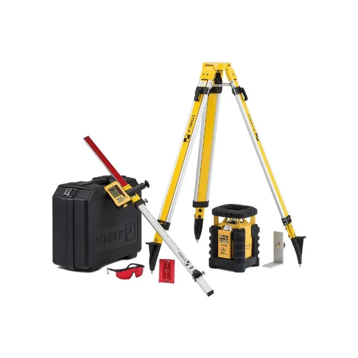 Stabila 16-1/2 in L x 19 in H x 9-1/2 in W 9 AA Self-Leveling Dual Slope Rotating Laser Level