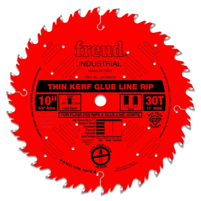 Freud Tools Industrial Thin Kerf Glue Line Ripping Blade - 10 in.