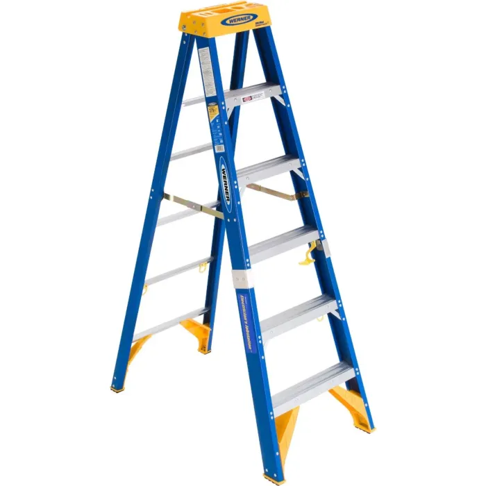Werner Type IAA Fiberglass Electricians JobStation Ladder - 6 ft