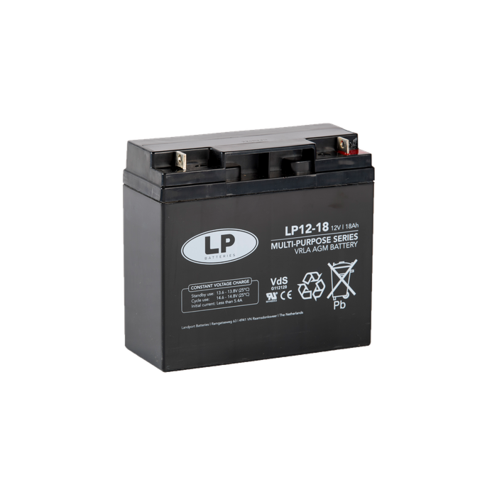 Landport Batteries LP12-18NB 12 V 18 Ah at 20 hr ABS Plastic AGM Sealed Lead Acid Battery