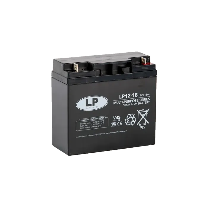Landport Batteries LP12-18NB 12 V 18 Ah at 20 hr ABS Plastic AGM Sealed Lead Acid Battery