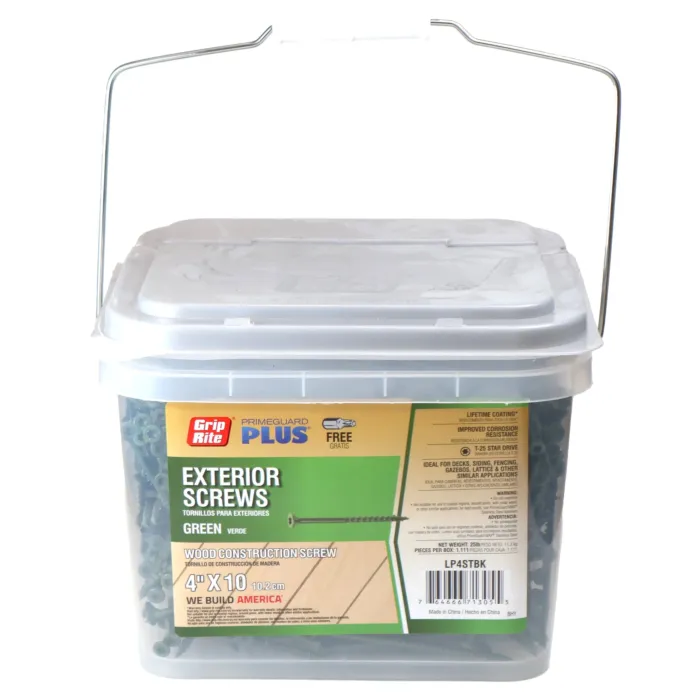 Grip-Rite T25 PrimeGuard Exterior Screw (Green - 25 lb Box) #10 x 4 in.