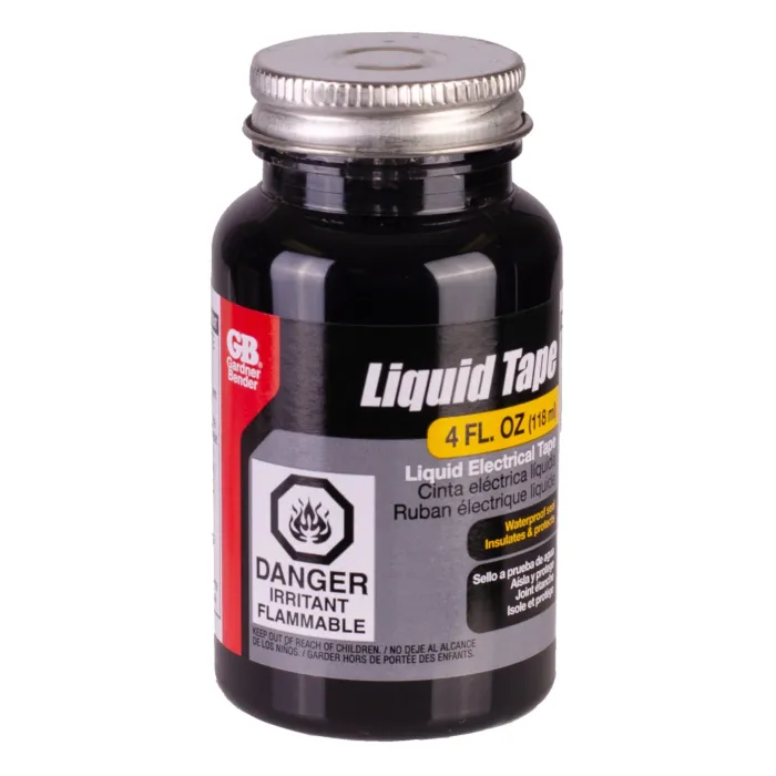 Gardner Bender Liquid Electrical Tape, Waterproof Seal, All Indoor/Outdoor Uses, Includes Brush, Black, 4oz, 1/Jar