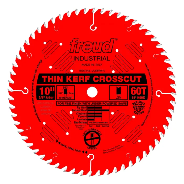 Freud Tools Thin Kerf Fine Finish Crosscut Blade - 10 in.