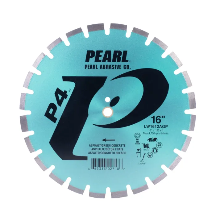 Pearl Abrasives P4™ Asphalt and Green Concrete Blade 16 x .125 x 1, 20mm LW1612AGP