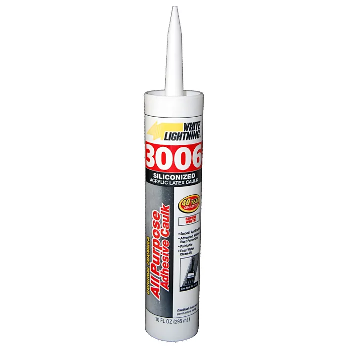 White Lightning Advanced All-Purpose Siliconized Acrylic Latex Caulk (White) 10 oz