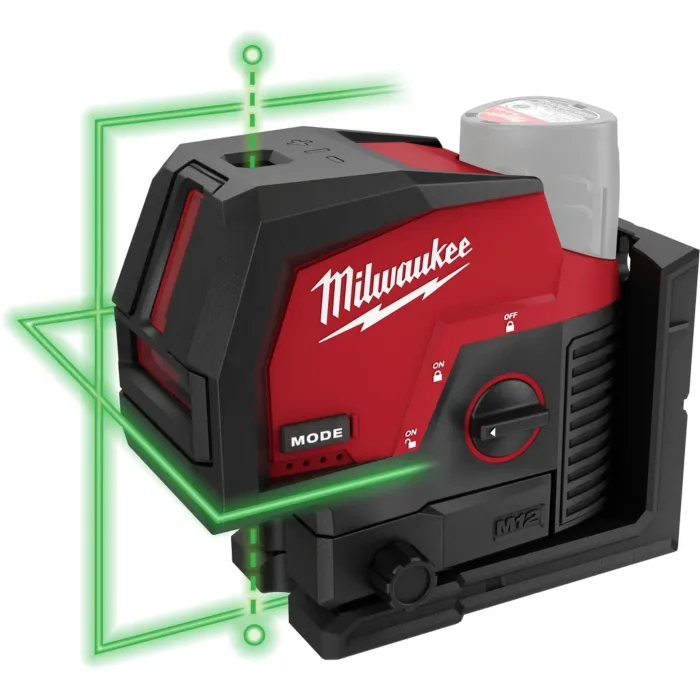 Milwaukee M12™ Green Cross Line and Plumb Points Laser