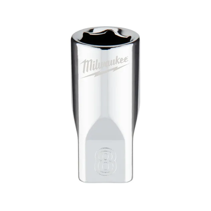 Milwaukee 1/4" Drive 8mm Metric Socket with FOUR FLAT™ Sides