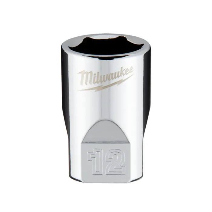 Milwaukee 1/4" Drive 12mm Metric Socket with FOUR FLAT™ Sides