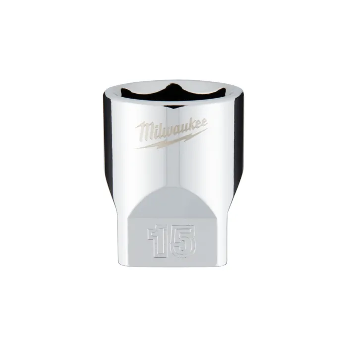 Milwaukee 1/4" Drive 15mm Metric Socket with FOUR FLAT™ Sides