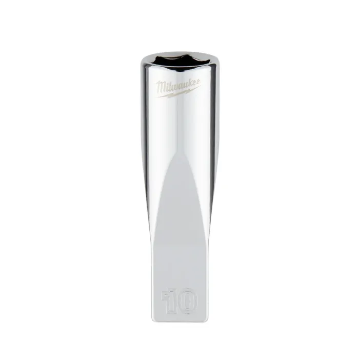 Milwaukee 1/4" Drive 10mm Metric Deep Socket with FOUR FLAT™ Sides
