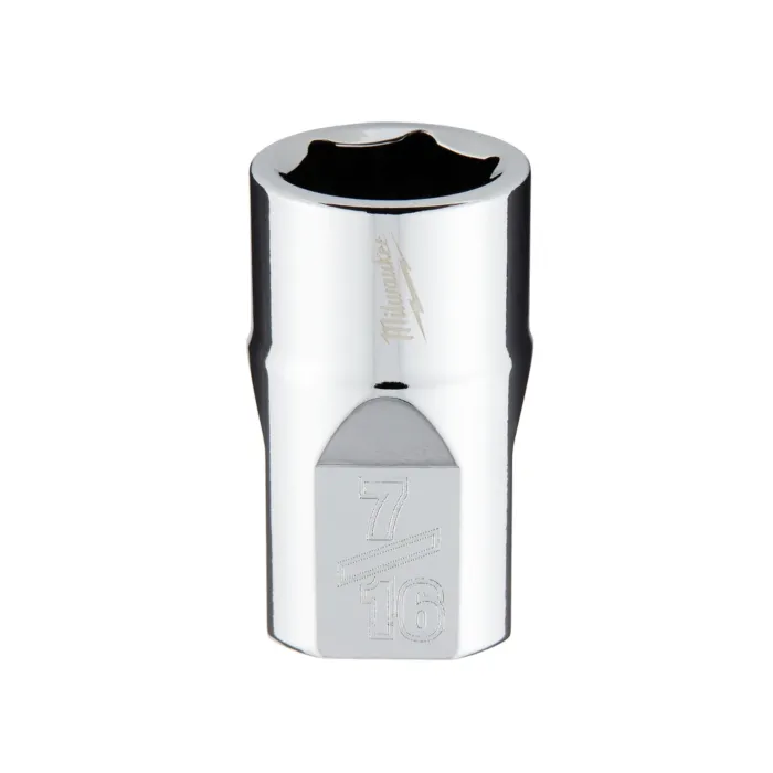 Milwaukee 3/8" Drive 7/16" SAE Socket with FOUR FLAT™ Sides