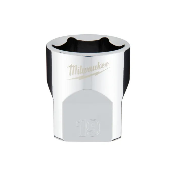 Milwaukee 3/8" Drive 19mm Metric Socket with FOUR FLAT™ Sides