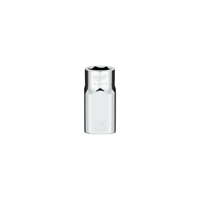 Milwaukee 1/2" Drive 12MM Metric 6-Point Socket with FOUR FLAT™ Sides
