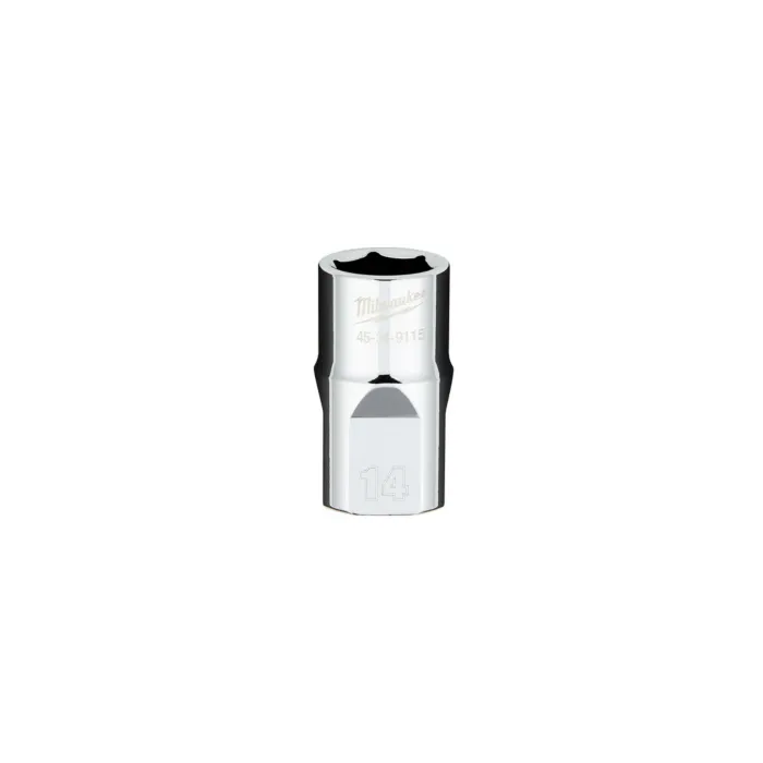 Milwaukee 1/2" Drive 14MM Metric 6-Point Socket with FOUR FLAT™ Sides