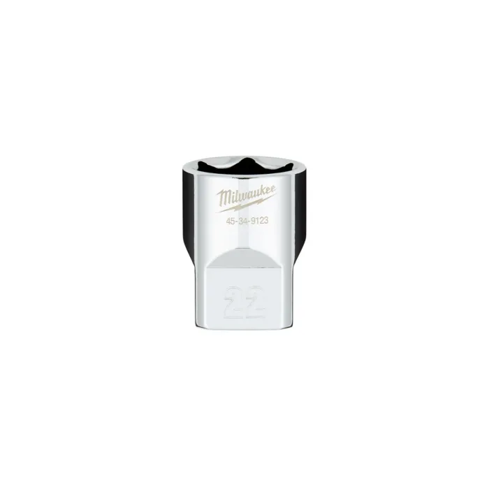 Milwaukee 1/2" Drive 22MM Metric 6-Point Socket with FOUR FLAT™ Sides