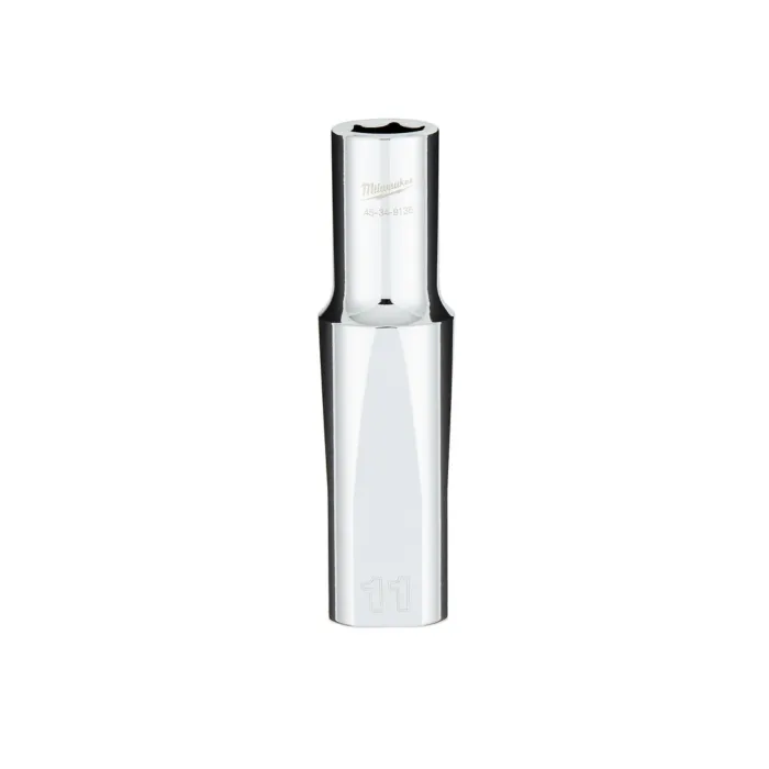 Milwaukee 1/2" Drive 11MM Metric 6-Point Deep Socket with FOUR FLAT™ Sides