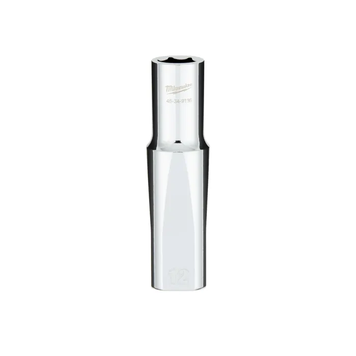 Milwaukee 1/2" Drive 12MM Metric 6-Point Deep Socket with FOUR FLAT™ Sides