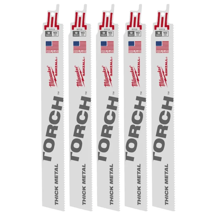 Milwaukee 9" 10 TPI TORCH™ SAWZALL® Blade for Thick Metal (5 PK)