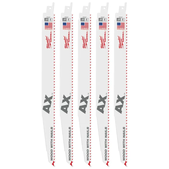 Milwaukee 12" 5 TPI AX™ SAWZALL® Blade for Wood with Nails (25 PK)