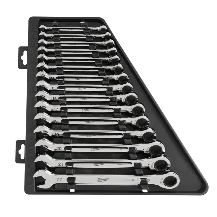 Milwaukee Ratcheting Metric Combination Wrench Set (15pc)